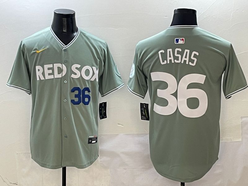 Men Boston Red Sox #36 Casas Green Joint Name Nike 2025 MLB Jersey style 2->boston red sox->MLB Jersey